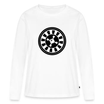 Cercle d’icônes de roulette - T-shirt manches longues Premium bio Femme - blanc - Devant - Julia (174cm)