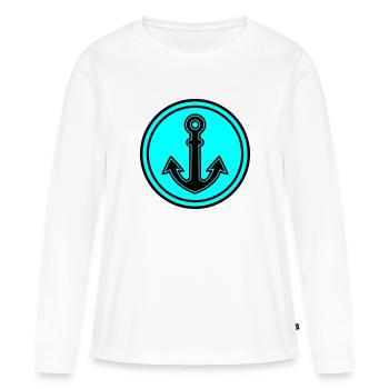 Anker form - Frauen Premium Bio Langarmshirt - Weiß - Vorne - Julia (174cm)