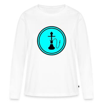 Bong Fumer - T-shirt manches longues Premium bio Femme - blanc - Devant - Julia (174cm)