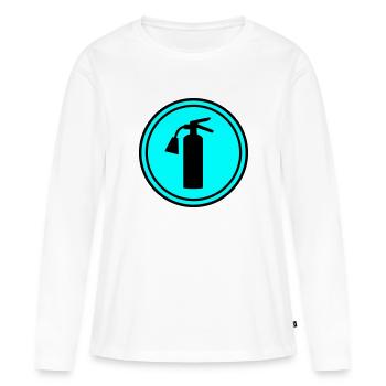 Symbole d’extincteur - T-shirt manches longues Premium bio Femme - blanc - Devant - Julia (174cm)
