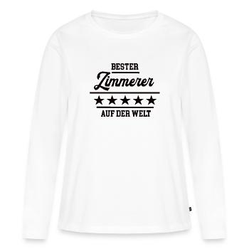 Bester Zimmerer Weltbester Zimmermann Zimmerei - Frauen Premium Bio Langarmshirt - Weiß - Vorne - Julia (174cm)