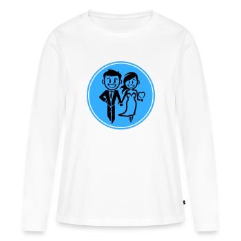 Jeunes mariés, Mariage, Mariée, Marié - T-shirt manches longues Premium bio Femme - blanc - Devant - Julia (174cm)