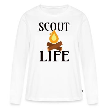 SCOUT : Scout Life - T-shirt manches longues Premium bio Femme - blanc - Devant - Julia (174cm)