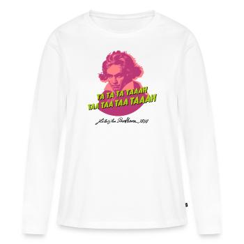 Beethoven Ta ta ta taaah! - T-shirt manches longues Premium bio Femme - blanc - Devant - Julia (174cm)