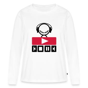 DJ - T-shirt manches longues Premium bio Femme - blanc - Devant - Julia (174cm)