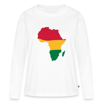 Afrique - T-shirt manches longues Premium bio Femme - blanc - Devant - Julia (174cm)