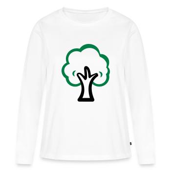 baum - Frauen Premium Bio Langarmshirt - Weiß - Vorne - Julia (174cm)