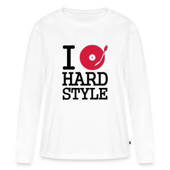 i dj / play / listen to hardstyle - T-shirt manches longues Premium bio Femme - blanc - Devant - Julia (174cm)