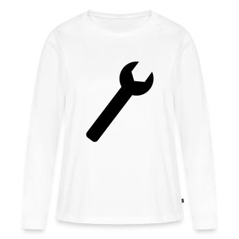 Clé - T-shirt manches longues Premium bio Femme - blanc - Devant - Julia (174cm)
