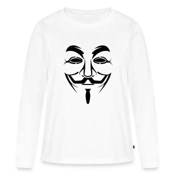 [FR] Anonymous - T-shirt manches longues Premium bio Femme - blanc - Devant - Julia (174cm)