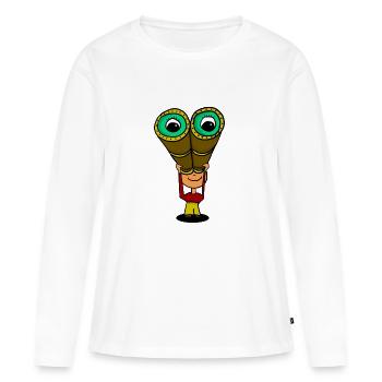 jumelles - T-shirt manches longues Premium bio Femme - blanc - Devant - Julia (174cm)