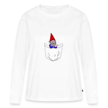 Nain - T-shirt manches longues Premium bio Femme - blanc - Devant - Julia (174cm)
