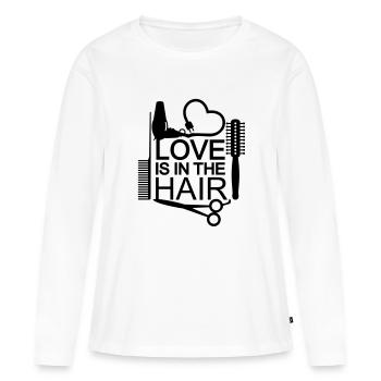 Love is in the hair (1c) - Frauen Premium Bio Langarmshirt - Weiß - Vorne - Julia (174cm)