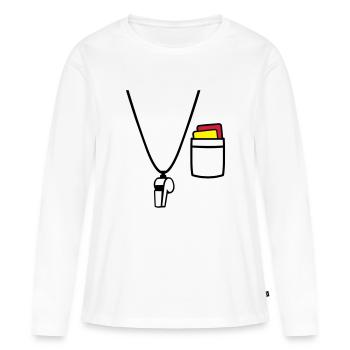 Arbitre - T-shirt manches longues Premium bio Femme - blanc - Devant - Julia (174cm)