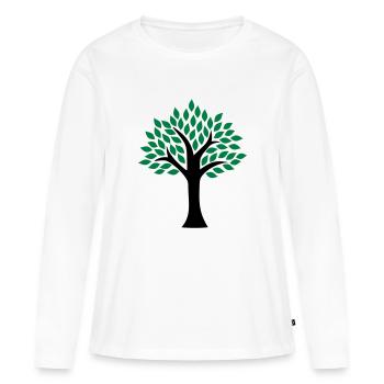 Arbre - T-shirt manches longues Premium bio Femme - blanc - Devant - Julia (174cm)