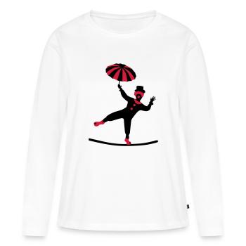 Cirque - T-shirt manches longues Premium bio Femme - blanc - Devant - Julia (174cm)