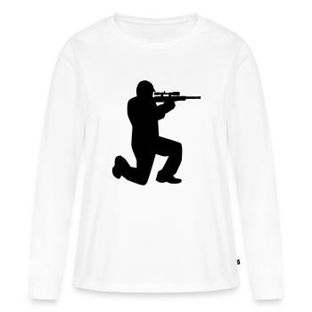 Airsoft - T-shirt manches longues Premium bio Femme - blanc - Devant - Julia (174cm)