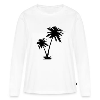 palmiers - T-shirt manches longues Premium bio Femme - blanc - Devant - Julia (174cm)