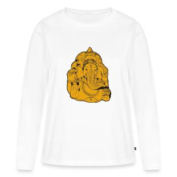 Ganesha - Frauen Premium Bio Langarmshirt - Weiß - Vorne - Julia (174cm)