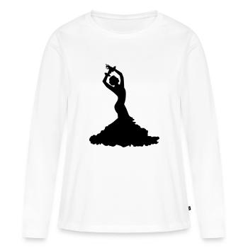 Flamenco - T-shirt manches longues Premium bio Femme - blanc - Devant - Julia (174cm)