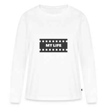 cinéma - T-shirt manches longues Premium bio Femme - blanc - Devant - Julia (174cm)