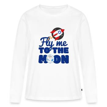 KETTENGLIED KRYPTOWÄHRUNG ZUM MOND - Frauen Premium Bio Langarmshirt - Weiß - Vorne - Julia (174cm)