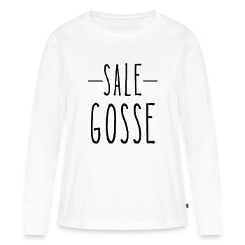 sale gosse - T-shirt manches longues Premium bio Femme - blanc - Devant - Julia (174cm)