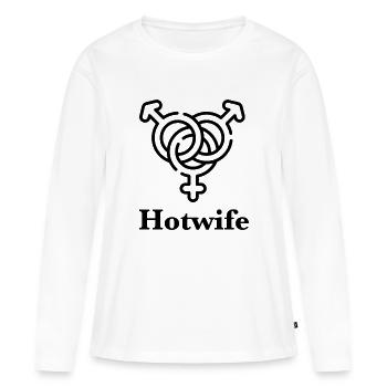 Hotwife - Frauen Premium Bio Langarmshirt - Weiß - Vorne - Julia (174cm)