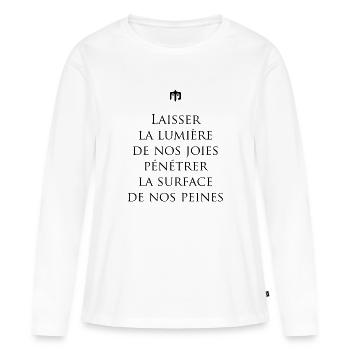 joie - T-shirt manches longues Premium bio Femme - blanc - Devant - Julia (174cm)