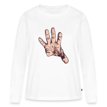 Saisie / étirement de la main, Art vectoriel - T-shirt manches longues Premium bio Femme - blanc - Devant - Julia (174cm)