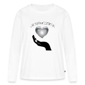 SCHWESTER - Frauen Premium Bio Langarmshirt - Weiß - Vorne - Julia (174cm)