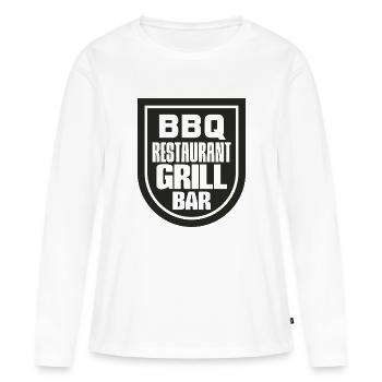 BBQ RESTAURANT GRILL BAR - T-shirt manches longues Premium bio Femme - blanc - Devant - Julia (174cm)