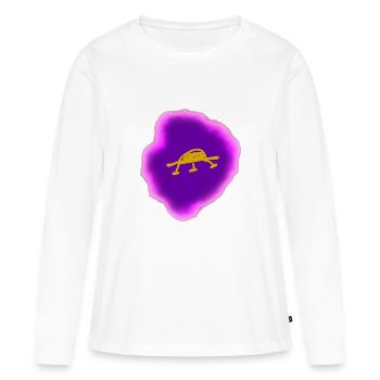 lila ufo - Frauen Premium Bio Langarmshirt - Weiß - Vorne - Julia (174cm)