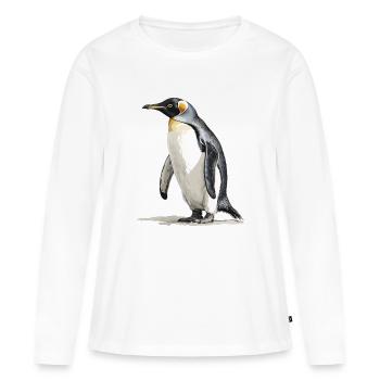 der König der Pinguine - Frauen Premium Bio Langarmshirt - Weiß - Vorne - Julia (174cm)