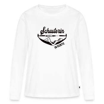 Schusterin in Rente Rentenbeginn Schusterei Frau - Frauen Premium Bio Langarmshirt - Weiß - Vorne - Julia (174cm)