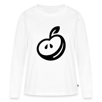 Apfel - Frauen Premium Bio Langarmshirt - Weiß - Vorne - Julia (174cm)
