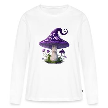 Champignon fantaisie - T-shirt manches longues Premium bio Femme - blanc - Devant - Julia (174cm)
