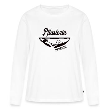 Pflasterin in Rente Rentenbeginn Ruhestand Rentner - Frauen Premium Bio Langarmshirt - Weiß - Vorne - Julia (174cm)