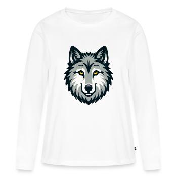 Doux chien-loup - T-shirt manches longues Premium bio Femme - blanc - Devant - Julia (174cm)