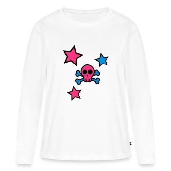 skull - T-shirt manches longues Premium bio Femme - blanc - Devant - Julia (174cm)