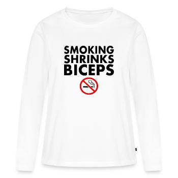 Smoking shrinks the biceps - T-shirt manches longues Premium bio Femme - blanc - Devant - Julia (174cm)