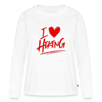 Ich liebe Hiking - Frauen Premium Bio Langarmshirt - Weiß - Vorne - Julia (174cm)