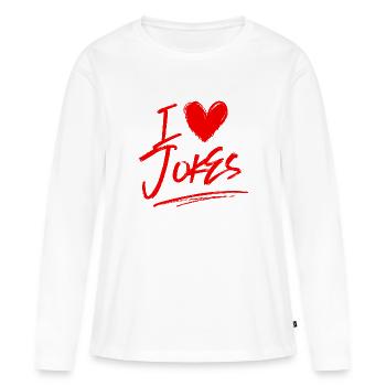 Ich liebe Witze - Frauen Premium Bio Langarmshirt - Weiß - Vorne - Julia (174cm)