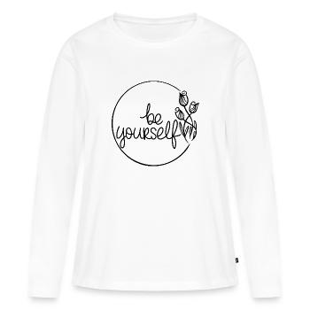 Soyez vous-même - T-shirt manches longues Premium bio Femme - blanc - Devant - Julia (174cm)