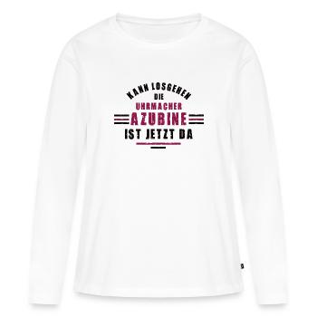 Azubine Uhrmacher Lehre Ausbildung Uhrmacherin - Frauen Premium Bio Langarmshirt - Weiß - Vorne - Julia (174cm)