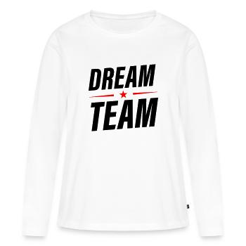 Équipe de rêve - T-shirt manches longues Premium bio Femme - blanc - Devant - Julia (174cm)