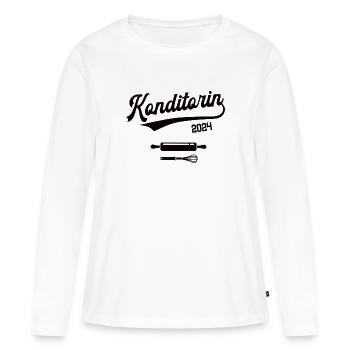 Konditorin 2024 Beruf Konditorei Azubi Bäckerin - Frauen Premium Bio Langarmshirt - Weiß - Vorne - Julia (174cm)