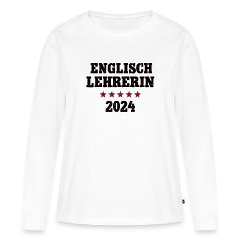 Englischlehrerin 2024 Studium Lehramt Studentin - Frauen Premium Bio Langarmshirt - Weiß - Vorne - Julia (174cm)