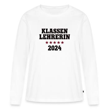 Klassenlehrerin 2024 Studium Lehramt Studentin - Frauen Premium Bio Langarmshirt - Weiß - Vorne - Julia (174cm)