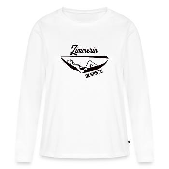 Zimmerin in Rente Rentenbeginn Zimmerei Holzbau - Frauen Premium Bio Langarmshirt - Weiß - Vorne - Julia (174cm)